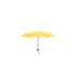 A yellow BLUNT Neo Umbrella with a black handle and hanging strap, featuring a circular design and a logo.