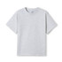 A white kid's regular T-shirt featuring short sleeves and a simple design. It includes a brand label.