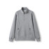 A grey women's half zip fleece jumper with side pockets and a subtle logo on the chest.