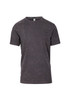 A stone wash black unisex T-shirt with a crew neck and short sleeves, featuring a logo.