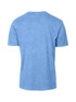 A blue stone wash T-shirt featuring a classic crew neck and short sleeves, with a branded logo.