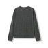 A grey long sleeve T-shirt with a simple design and a raglan style. It features a logo.