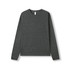 A dark heather grey long sleeve T-shirt with a crew neck and raglan sleeves. It features a branding logo.