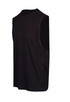 A black sleeveless tee from the Greatness Range, designed for men, featuring a logo on the side.