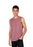 Men's stone wash tank in a muted pink shade, featuring a sleeveless design and a casual fit. Includes a logo.