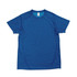 A blue unisex polyester T-shirt with short sleeves and a subtle texture, featuring a logo.