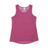 A pink women's singlet made from 100% polyester, featuring a simple design and a logo.