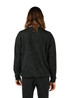 A unisex stone wash sweatshirt in black, viewed from the back, featuring long sleeves and a crew neck.