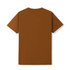 A brown unisex Earth Care T-shirt with short sleeves and a round neckline, featuring a plain back.