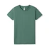A green Women's Earth Care T-shirt with a simple design and a crew neck, featuring a logo on the label.