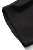 A close-up of black women's high rise legging shorts showing the smooth fabric and stitching detail.