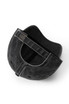 A black unstructured cap made from 280GSM cotton drill, featuring a branded logo and an adjustable strap at the back.