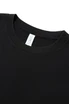 A black oversized T-shirt made from 230gsm 100% organic cotton, featuring a simple neckline and a label.