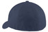 A navy blue Flexfit cap featuring a curved brim and a seamless design. It has a logo on the side.