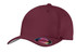 A maroon cotton twill cap with a curved brim and a logo on the side.