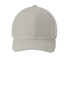 A light grey cap with a structured design and a curved brim, featuring a logo on the front.