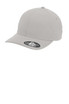 A grey cap featuring a curved brim and a logo, designed for a snug fit.