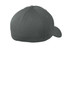 A dark grey cap with a curved brim and a fitted design, featuring a logo on the back.