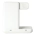 A white 3 in 1 wireless charger with a compact design and an integrated charging pad.