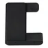 A black 3 in 1 wireless charger with a sleek design and multiple charging surfaces. It features a logo on the side.