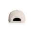 A white nylon cap featuring an adjustable strap at the back and a discreet logo.