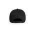 A black perforated cap featuring ventilation holes and an adjustable strap at the back.