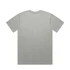 A light grey t-shirt featuring a classic design and a logo on the back.