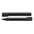 A black Staedtler Lumocolor permanent marker with a chisel tip, featuring a cap and a body design.