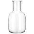 A glass carafe with a smooth, rounded shape, featuring a transparent finish. There is a branded logo on the surface.