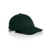 A dark green cap with a curved brim and an adjustable strap, featuring a logo on the side.