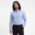 A men's Oxford shirt in light blue, featuring a button-down collar and a single chest pocket.