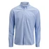 A light blue men's Oxford shirt with a button-down collar and a chest pocket, featuring a logo.