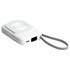 A white Orbit Magnetic Power Bank with a grey strap, featuring a magnetic surface and USB port.