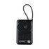 A black magnetic power bank with a looped strap and a circular charging area on the front.