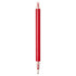 A recycled aluminium ballpoint pen in bright red, featuring a transparent grip and a pen tip. It has a logo.