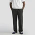 Cuffless track pants in dark grey, featuring a relaxed fit and side pockets, paired with a plain white t-shirt.