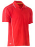 Bisley Workwear Red - Discontinued Cool Mesh Polo with Reflective Piping