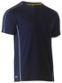 Bisley Workwear Navy Cool Mesh Tee with Reflective Piping