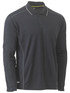 Bisley Workwear Charcoal Cool Mesh Polo with Reflective Piping