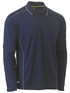 Bisley Workwear Navy Cool Mesh Polo with Reflective Piping