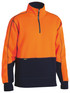 Bisley Workwear Orange/Navy Hi Vis Fleece 1/4 Zip Pullover