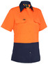 Bisley Workwear Orange/Navy Women's Cool Lightweight Hi Vis Drill Shirt