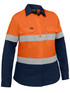 Bisley Workwear Orange/Navy Industrial Women's Taped Hi Vis Cool Lightweight Vented Shirt