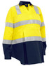 Bisley Workwear Yellow/Navy Women's Taped Two Tone Hi Vis Closed Front Maternity Shirt