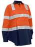 Bisley Workwear Orange/Navy Women's Taped Two Tone Hi Vis Closed Front Maternity Shirt
