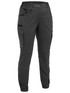Bisley Workwear Charcoal Womens Flx & Move Elastic Waist Cargo Cuffed Pants