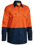 Bisley Workwear Orange/Navy Hi Vis Cool Lightweight Drill Shirt