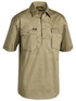 Bisley Workwear Khaki Closed Front Cotton Drill Shirt