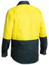 Bisley Workwear Yellow/Bottle Hi Vis Closed Front Drill Shirt