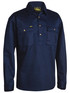 Bisley Workwear Navy Closed Front Cotton Drill Shirt